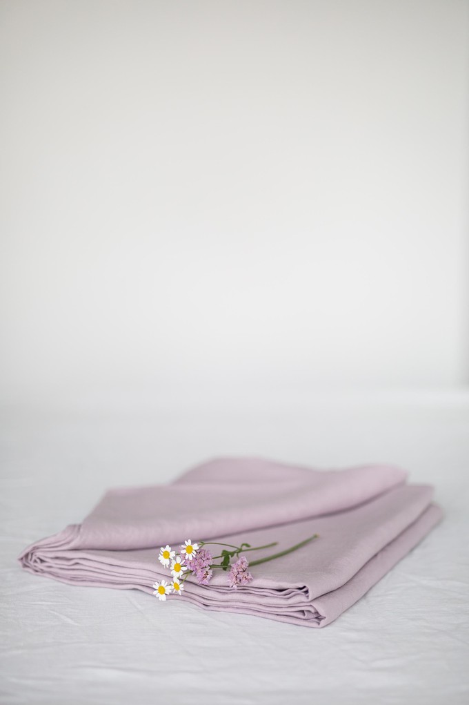 Linen flat sheet in Dusty Rose from AmourLinen