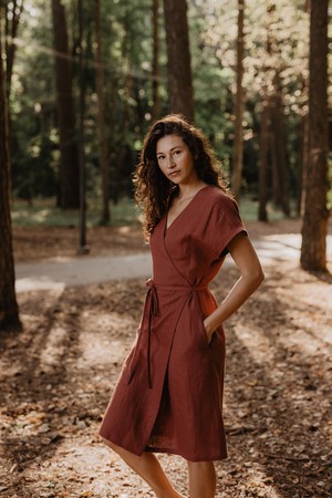 ROME dress in Terracotta from AmourLinen