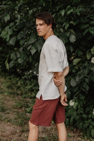 Linen top ATLAS in MUSTARD XXL | sale from AmourLinen