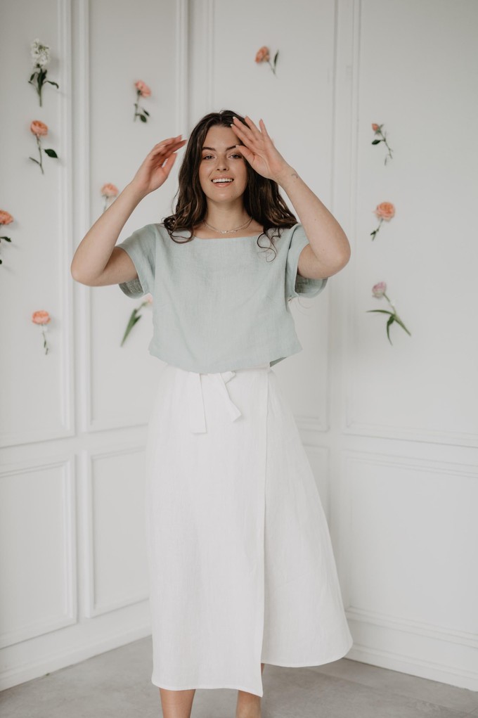 LISA crop top in Sage Green from AmourLinen