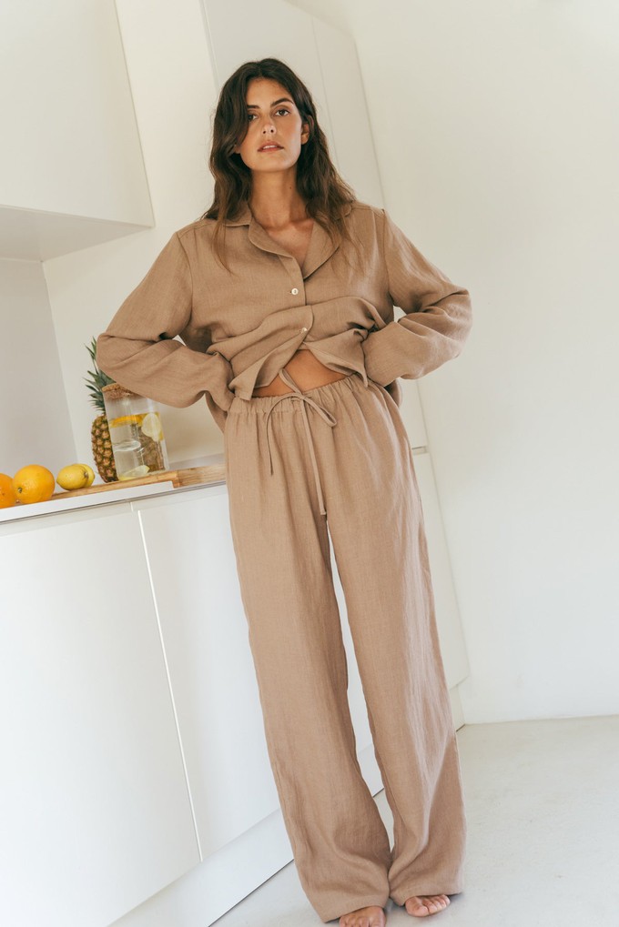 Pajama set NIGHTLY in Rosy Brown from AmourLinen