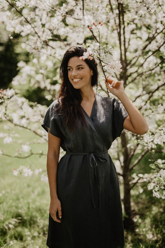 OLIVIA dress in Charcoal from AmourLinen