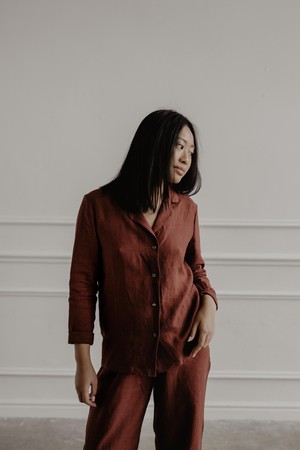 Pajama set NIGHTLY in Terracotta from AmourLinen
