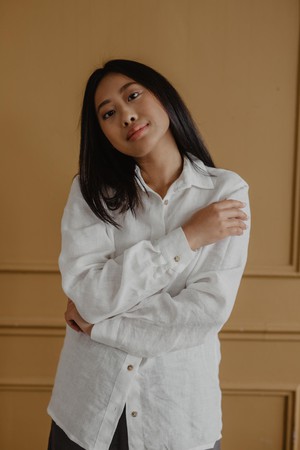 Nordkapp classic linen shirt in White from AmourLinen