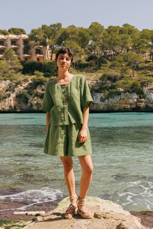 MAEVE top in Matcha Green from AmourLinen