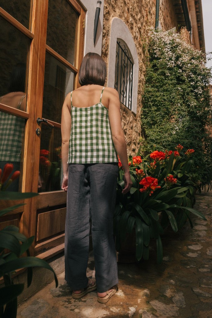 HILO top in Green Gingham from AmourLinen