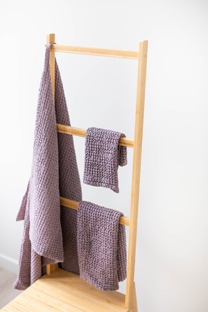 Linen waffle towel set in Dusty Lavender (3 pcs) from AmourLinen