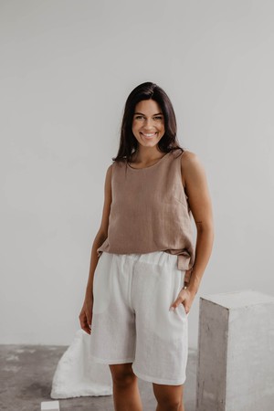 COLETTE top in Rosy Brown from AmourLinen