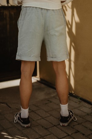 ARES shorts in Sage Green from AmourLinen