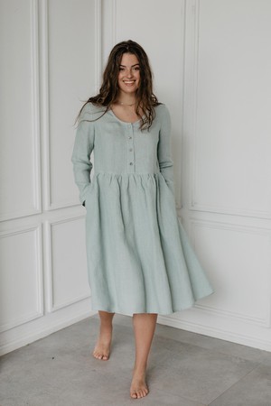 LAPLAND dress in Sage Green from AmourLinen