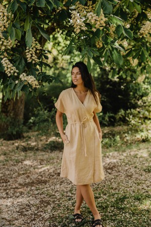 OLIVIA dress in Mustard from AmourLinen