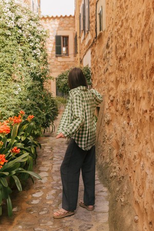 ODENSE shirt in Green Gingham from AmourLinen