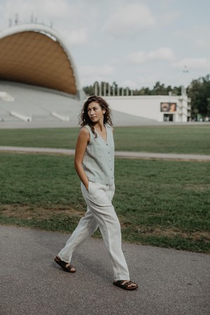 MALMO pants in White from AmourLinen