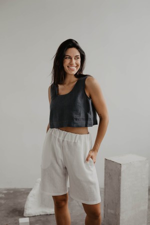 PIPPA crop top in Charcoal from AmourLinen