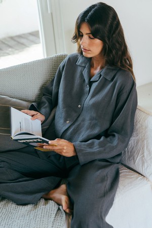 Pajama set SNOOZE in Charcoal from AmourLinen