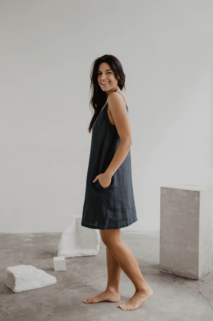 ZOE dress in Charcoal from AmourLinen