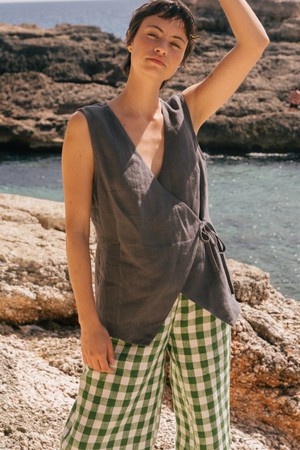 BLANCA top in Charcoal from AmourLinen