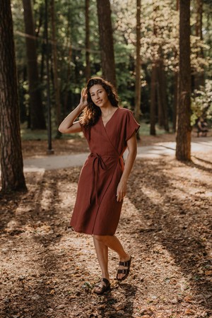 ROME dress in Terracotta from AmourLinen