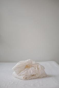 Linen fitted sheet in White via AmourLinen