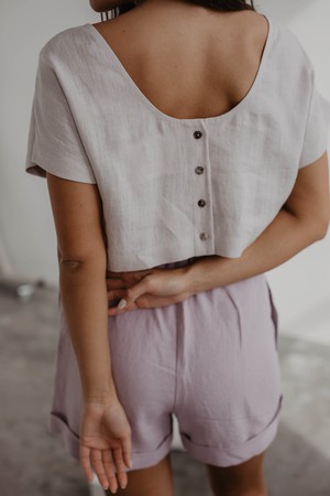 LISA crop top in Cream from AmourLinen