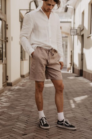 ARES shorts in Rosy Brown from AmourLinen