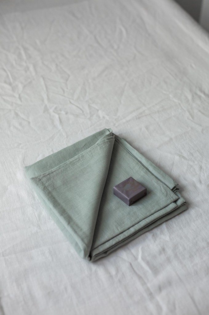 Linen flat sheet in Sage Green from AmourLinen