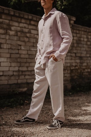 Adonis classic linen pants in Cream from AmourLinen