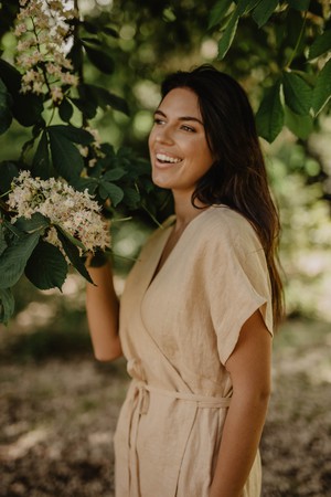 OLIVIA dress in Mustard from AmourLinen