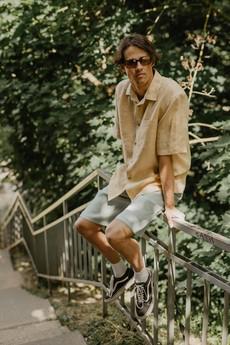 Hermes classic linen shorts in Sage Green via AmourLinen