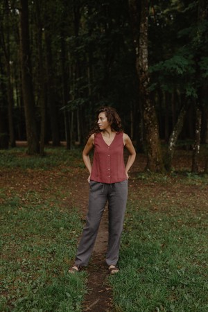 MALMO pants in Charcoal from AmourLinen