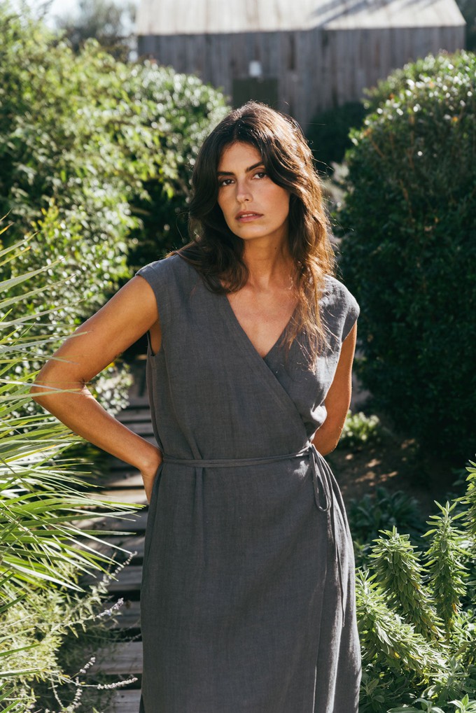 AURORA dress in Charcoal from AmourLinen