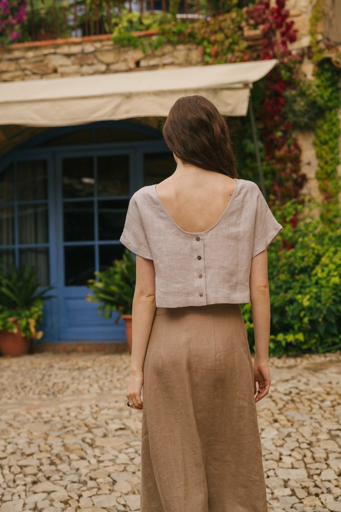 Iris linen wrap skirt in Rosy Brown from AmourLinen