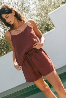 Pajama set NIGHT OWL in Terracotta via AmourLinen