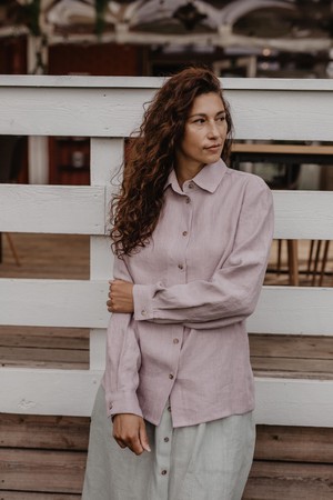 Nordkapp classic linen shirt XS/S Dusty Rose| sale from AmourLinen