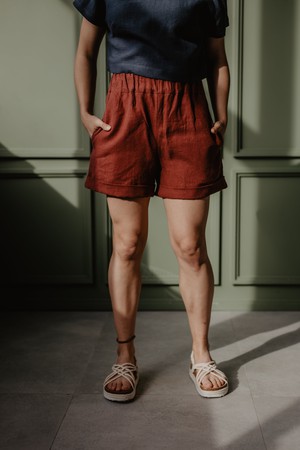 Linen shorts MIA Terracotta L from AmourLinen