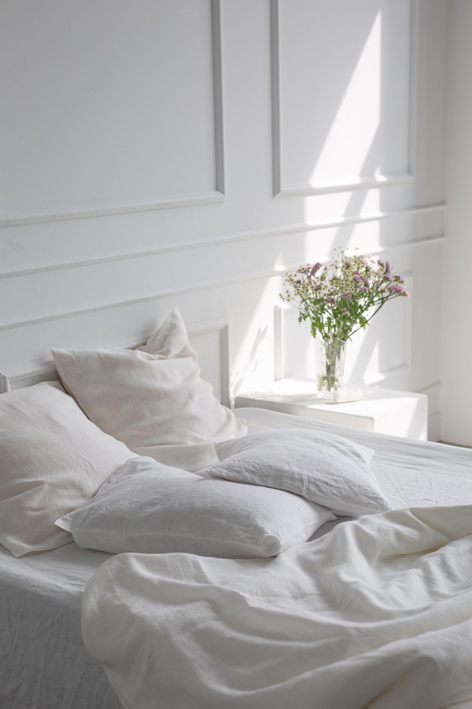 Linen pillowcase in White from AmourLinen