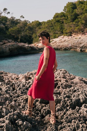 NORAH dress in Viva Magenta from AmourLinen