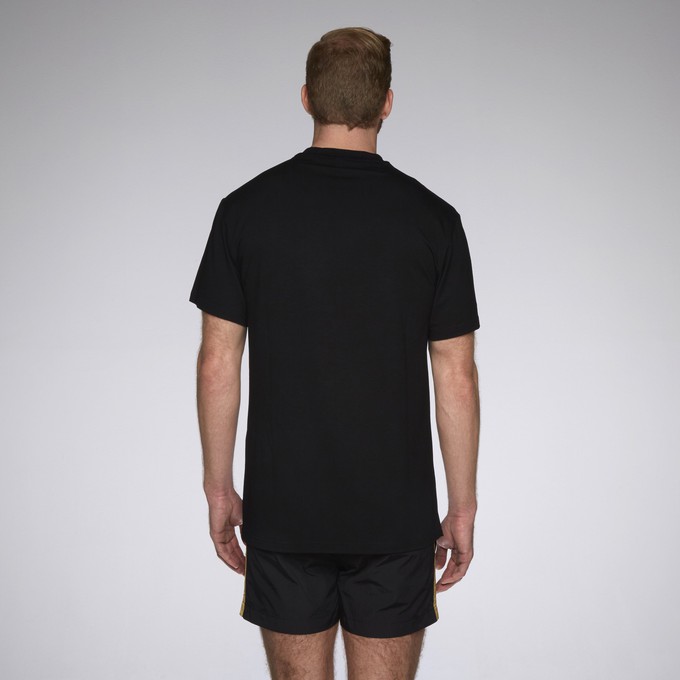 AS tee shortsleeve BO black with embroided gold polar bear from arctic seas