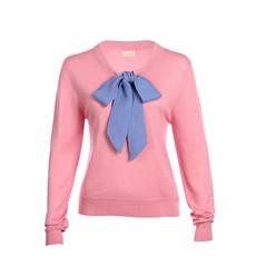 Pink Pussy-Bow Sweater in Silk and Cashmere via Asneh