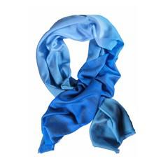 Blue dip-dye silk-wool scarf in three shades of blue via Asneh