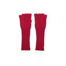 Magenta Red fingerless gloves in cashmere silk knit via Asneh
