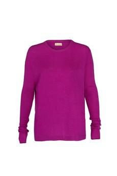 Purple cashmere sweater with rib knit details via Asneh
