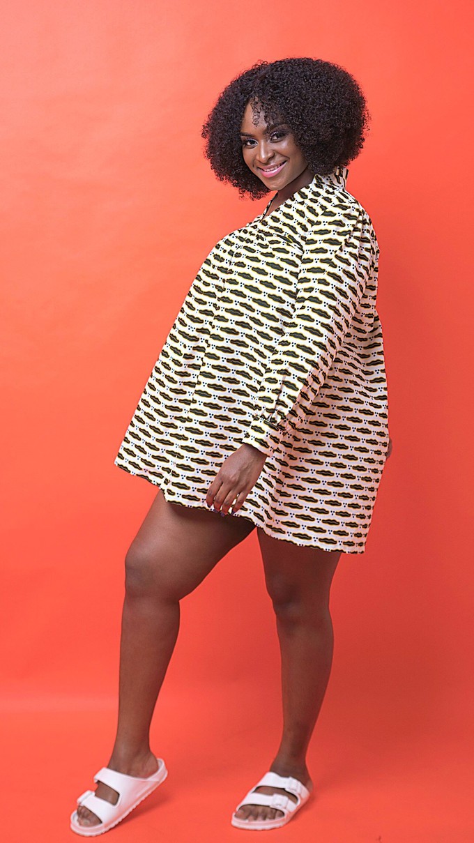Niah African Print Shirt Dress from Atelier D'Afrique
