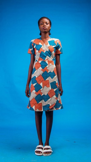 Bushra African Print Wrap Dress from Atelier D'Afrique