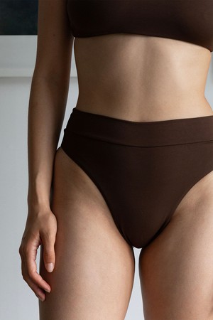 Panelled High Waist Bottom | Cacao from AURAI SWIM