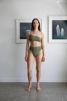 Panelled High Waist Bottom | Cactus via AURAI SWIM