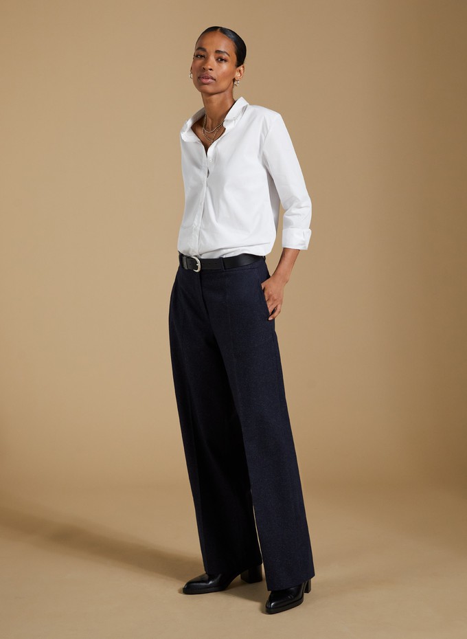 Gwynnie Wool Blend Wide Leg Trousers from Baukjen