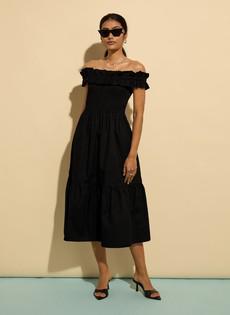 Rafaella Organic Cotton Off Shoulder Midi Dress via Baukjen