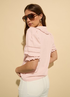 Marti Organic Cotton Broderie Detail Blouse from Baukjen