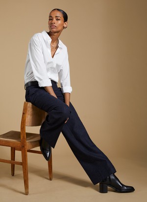 Gwynnie Wool Blend Wide Leg Trousers from Baukjen